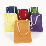 Mini Primary Color Canvas Tote Bags<br>8" x 8 1/2"-1 dozen