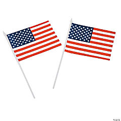 Medium Polyester American Flags<br>1 dozen