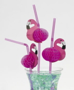 Tissue Flamingo Straws<br>1 dozen