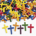 Wood Cross Bead Assortment<br>1 3/4"-100 piece(s)