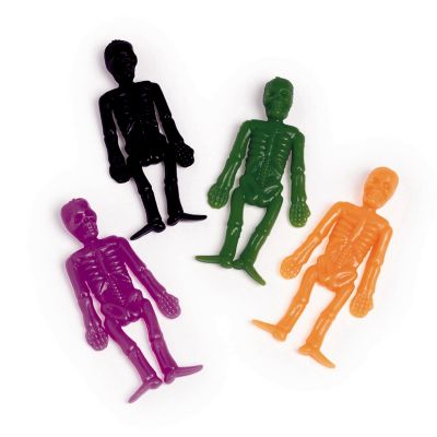 Halloween Stretch Black, Orange, Green & Purple Skeletons