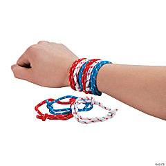 Bulk Patriotic Friendship Rope Bracelets<br>72 piece(s)