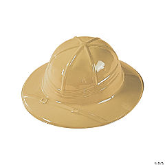 Child Tan Plastic Safari Hats<br>1 dozen