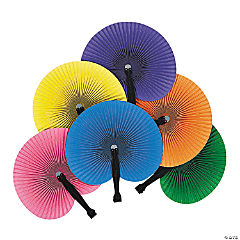 Bright Colors Folding Fans<br>1 dozen