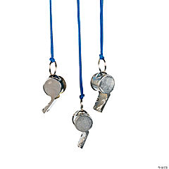 Metal Whistles With Lanyard<br>1 dozen