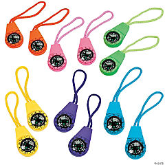 Neon Compasses On A Cord<br>1 dozen